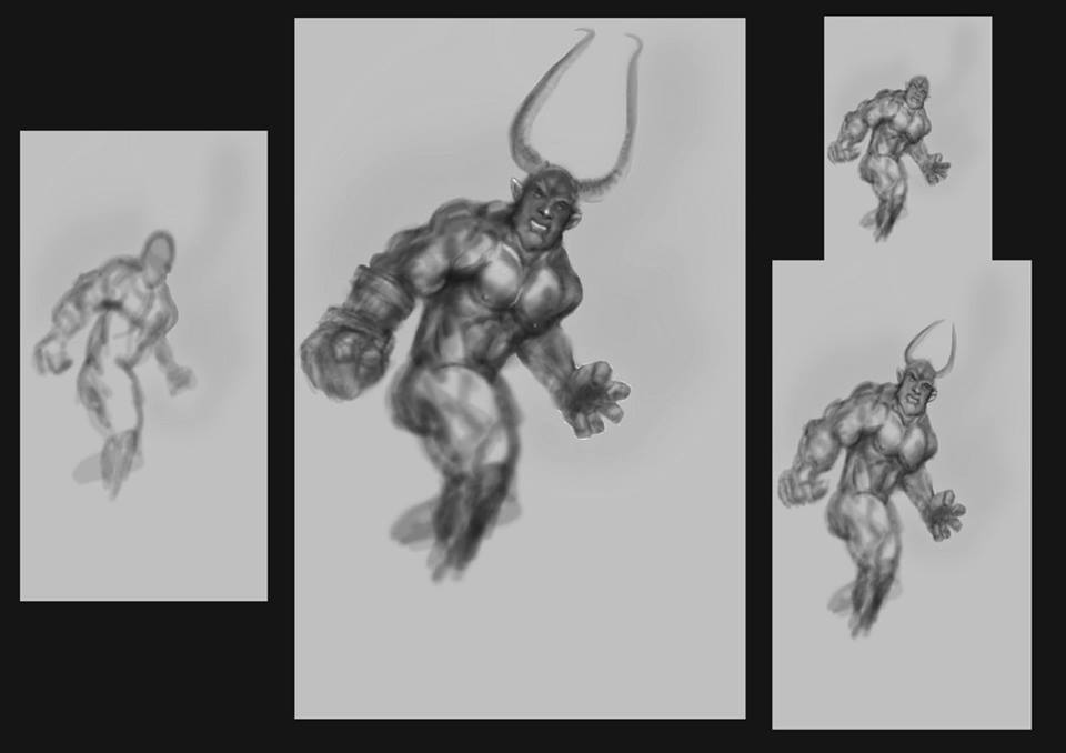 conceptartarlon's tweet photo. Etape de recherche pour un hommage à Hell boy #Hellboy3 , made by @lichtfus https://t.co/O4beny0q5F