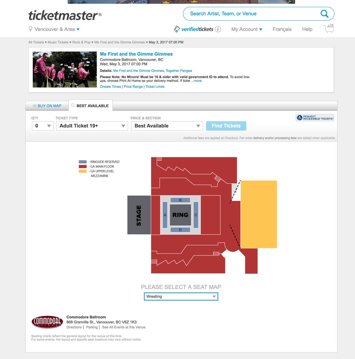 Commodore Ballroom Vancouver Seating Chart