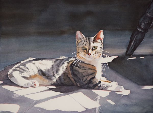 "Kitty" watercolor painting by reidsart.com #cat #petportrait
