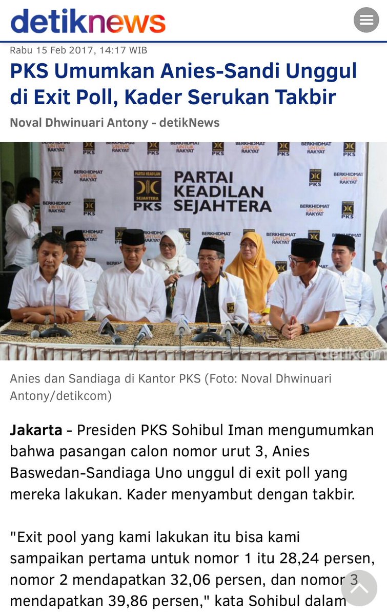 GunRomli's tweet photo. PKS Umumkan Anies-Sandi Unggul di Exit Poll | ingat modus PKS 2014, smpe Prabowo sujud sukur cium aspal 😁👎👎:👎 https://t.co/q2DtutPXbw
