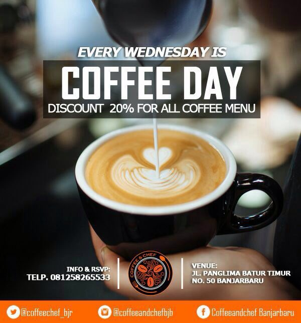 Kabar bahagia buat kalian para pecinta kopi hari ini cnc Banjarbaru diskon 20% untuk semua menu kopi.. langsung datang aja ke cnc banjarbaru
