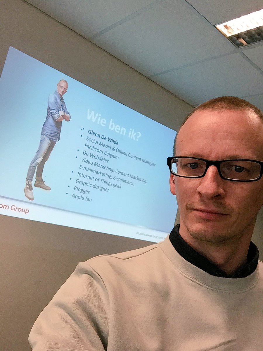 Vandaag geven we nog eens een social media training. Deze keer voor de collega's van GOM in Hoboken. Een thuismatch voor mij dus. #facilicom