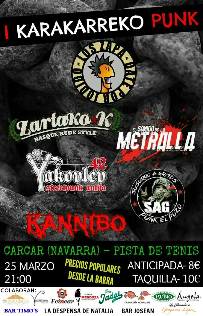 Zartako_K's tweet photo. HURRENGO KONTZERTUAK | PRÓXIMOS CONCIERTOS

Tolosa, Eibar, Karkar... https://t.co/32loriDy87