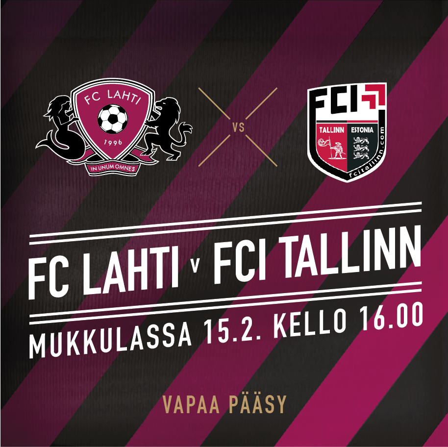 FCLahti1996's tweet photo. PELIPÄIVÄ | FC Lahden vieraaksi saapuu tänään hallitseva Viron mestari FCI Tallinn. Harjoitusotteluun on vapaa pääsy. #fclahti #fcitallinn https://t.co/NIQsHezb9A