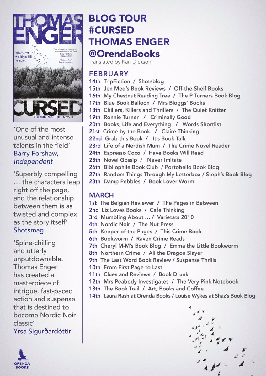 VictoriaGoldma2's tweet photo. Happy Publication Day to @EngerThomas &amp; @OrendaBooks - my turn on the #CURSED blog tour today. Read my review - https://t.co/ksOEDKugnA https://t.co/OJ0Ph6NwOa