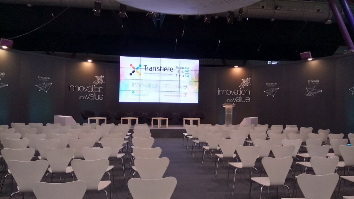Buenos días! En el <a href="/ForoTransfiere/">Foro Transfiere</a> todo listo para dar paso a la Ciencia, Tecnología y la Innovación! #malaga  <a href="/knowdler/">Knowdler (Knowdle)</a> @phodgson <a href="/Fycma/">Fycma</a>