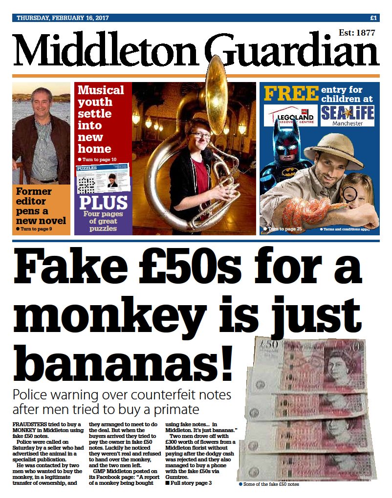 Good morning #Middleton, here is the front page of today's #Guardian <a href="/GerrySammon/">Gerry Sammon</a>