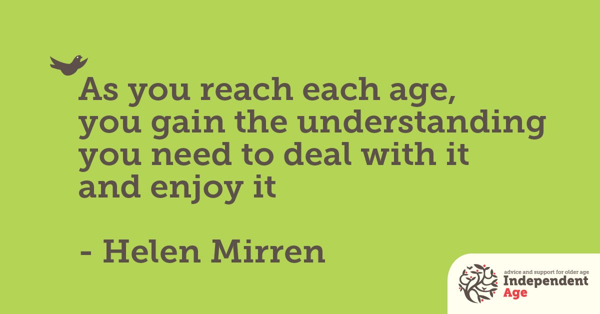 Happy Wednesday! Here are some wise words from Helen Mirren #WednesdayWisdom