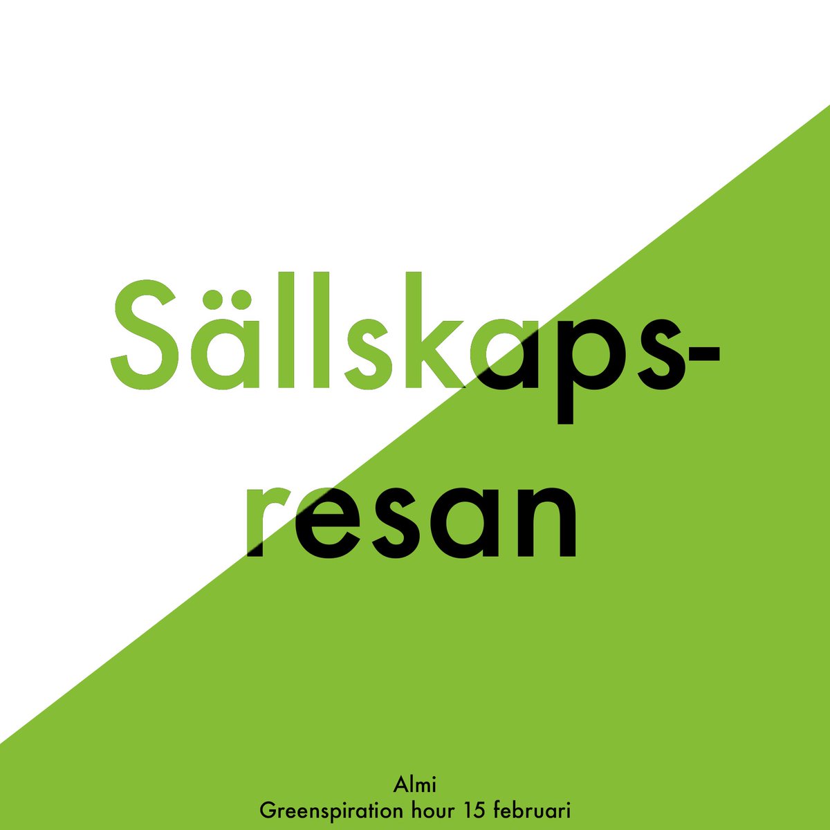 GIPUppsala's tweet photo. Dagens #GreenspirationHour hålls av #Almi. Vi ska prata om allt från finansiering till inspiration. Ulls väg 29C, Ultuna kl.14-15. Välkomna! https://t.co/LI5drP4z8g