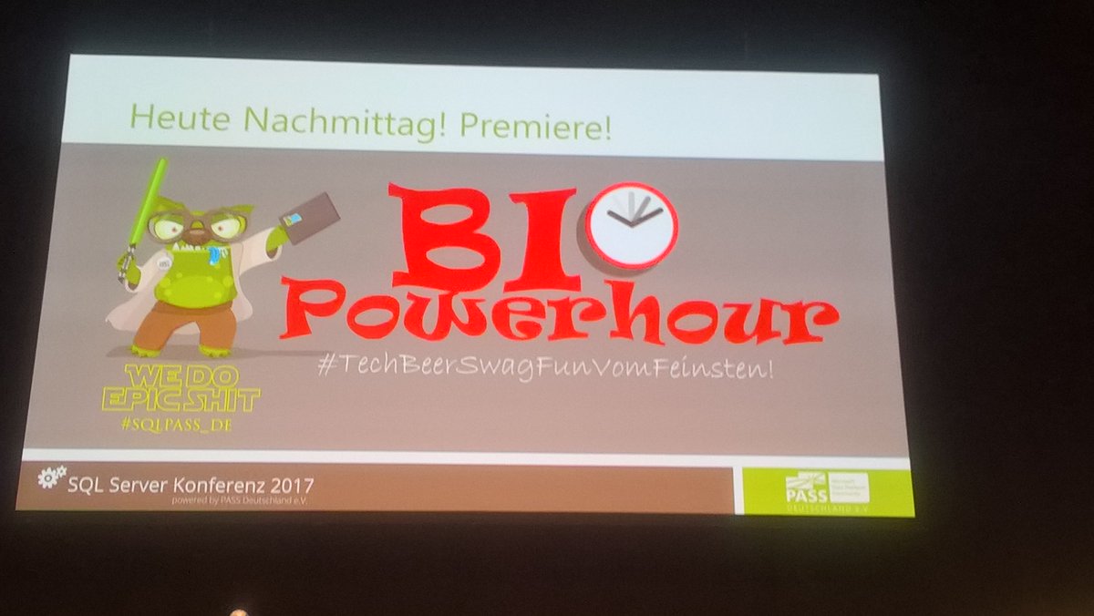 wstrasser's tweet image. Der #BauerBI freut sich schon auf die #bipowerhour auf der #sqlkonferenz //cc: @FrankGeisler @SQLKellner