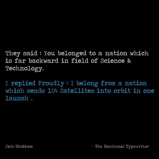 EmoTypewriter's tweet photo. ISRO Makes us proud again 😊
#isro #india #proudindian #mission #tet #ttt #emotypewriter #isroindia @isro #spaceisours #PSLVC37 https://t.co/HK56QfcRQ8