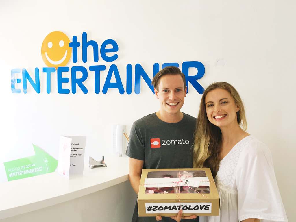 EntertainerZA's tweet photo. Treats from @ZomatoSA 💛 thanks for sharing the #ZomatoLove with us, guys! https://t.co/GfJzG5WvFl