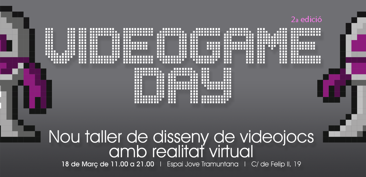 Xandre_Fonseca's tweet photo. @enti_bcn y @espaisjoves vuelven a hacerlo. Anuncian la 2ª edición del Videogame Day para crear un videojuego con #RV en un sólo día https://t.co/JhrcGjiIQ7
