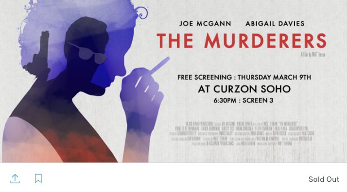 MurderersMovie's tweet photo. London screening of 'The Murderers' has sold out already! Huge thanks to everyone! More screening dates to come... #indiefilm #TheMurderers https://t.co/OXUisJ9UPw