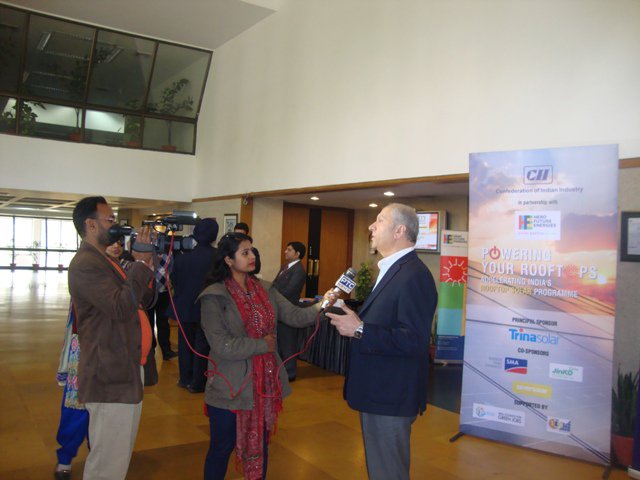 deltapowersolar's tweet photo. Mr. Vikram Hans, MD (Multi Overseas(I) Ltd.) discussing points on acceleration in India's solar program at workshop 'POWERING YOUR ROOFTOP' https://t.co/1I905k7C5y