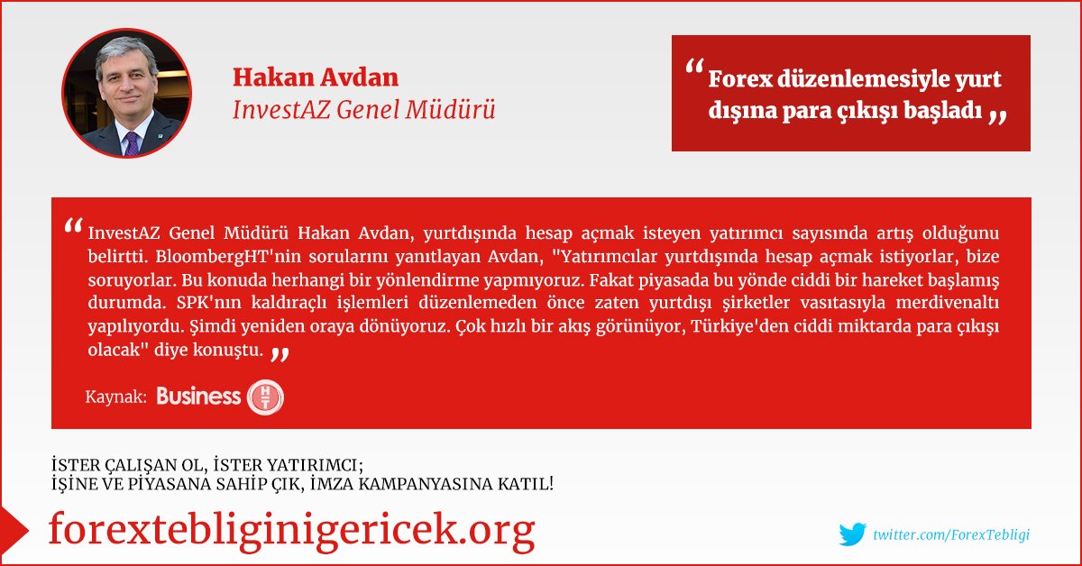 ForexTebligi's tweet photo. 📰 @BloombergHT "Forex düzenlemesiyle yurt dışına para çıkışı başladı" @spkgovtr #forextebliginigericek Sn. Hakan AVDAN @InvestAZ Genel Müd. https://t.co/GA0fEId9ql