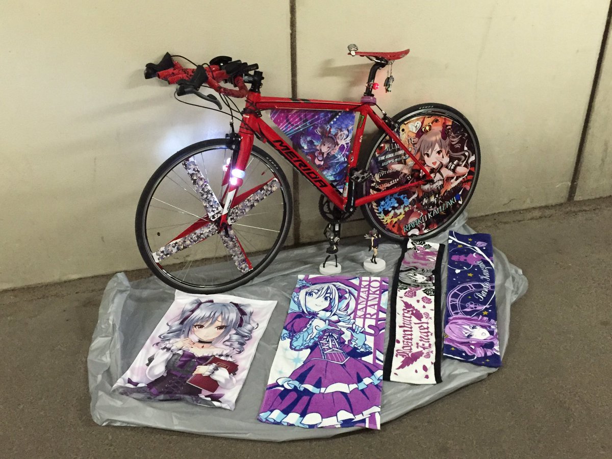 Taku در توییتر ご報告 この度ロードバイクが蘭子仕様になりました ホイールカバーステッカー印刷 のらいも工房様 Noraimokobo みくにゃんオーナー Rb26vr38dett 枕カバーの大好きな絵師様 Urabiyori 痛チャリ Rtした人全員フォローする T Co