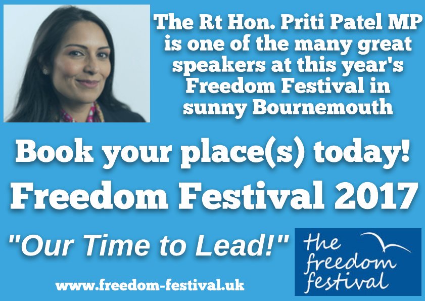 FreedomFestUK's tweet photo. Join @patel4witham at this year's Freedom Festival. Book your place here: https://t.co/JD8vvb3hdU #FeeedomFest17 https://t.co/VcBgRnBvMJ