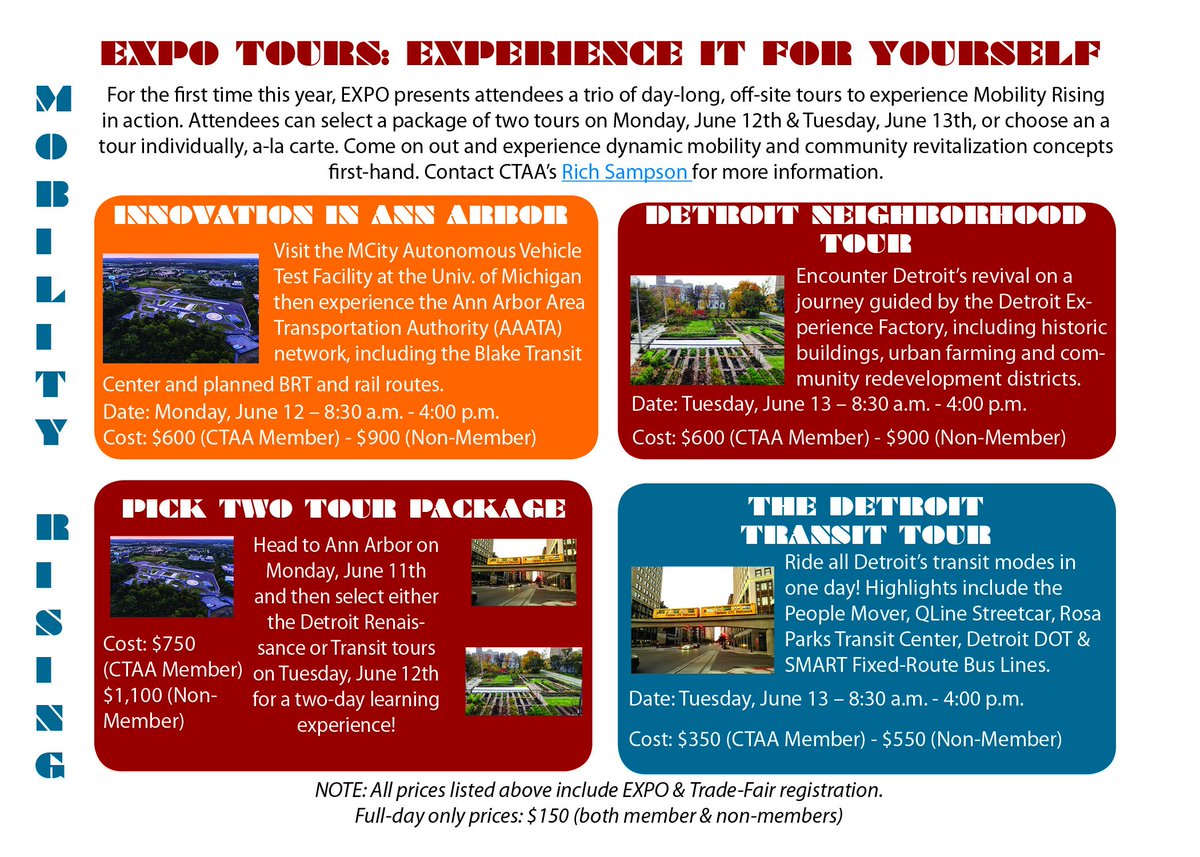 CTAAEXPO's tweet photo. EXPO 2017 features 3 unique tours to experience Detroit &amp; Ann Arbor firsthand. Find details below &amp; register at https://t.co/lSczqQnT5x https://t.co/hr7inhfSh6