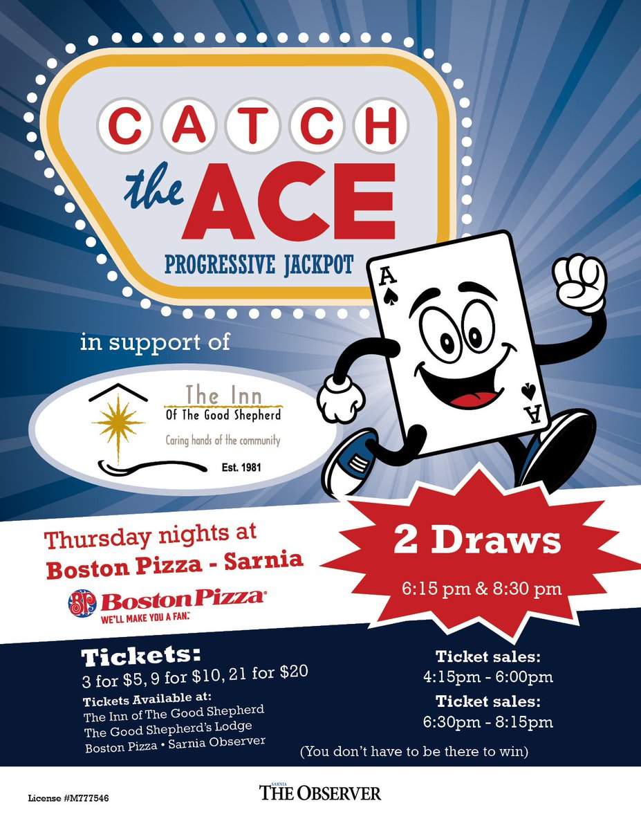 Catch the Ace fans we will be at the Sting game tonight pre-selling tickets for tomorrow night. Remember you don't have to be there to win