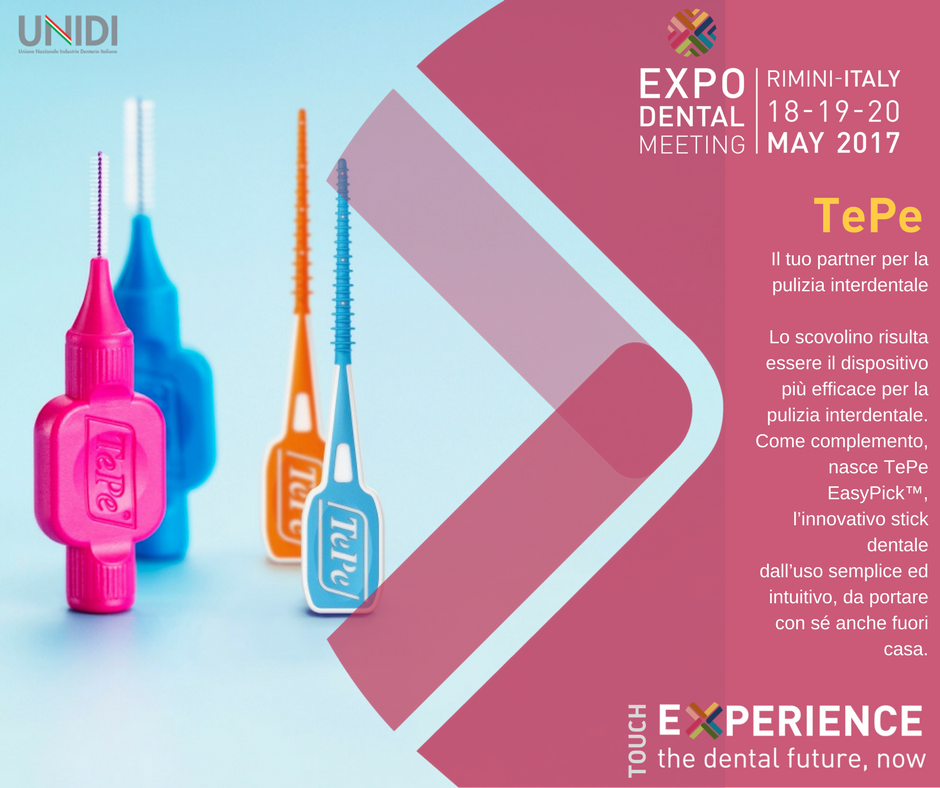 A #ExpodentalMeeting l'innovazione si tocca con mano! Le novità di <a href="/TePe_Italia/">TePe_Italia</a> vi aspettano a Rimini,18-20 maggio goo.gl/s3Yw3M
