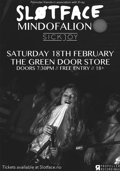 yo! We've got <a href="/slotfaceband/">SLØTFACE</a> in tonight!! <a href="/MindofaLion/">Mindofalion</a> + <a href="/sickjoyband/">Sick Joy</a> too!! Free entry, 18+. facebook.com/greendoorstore…