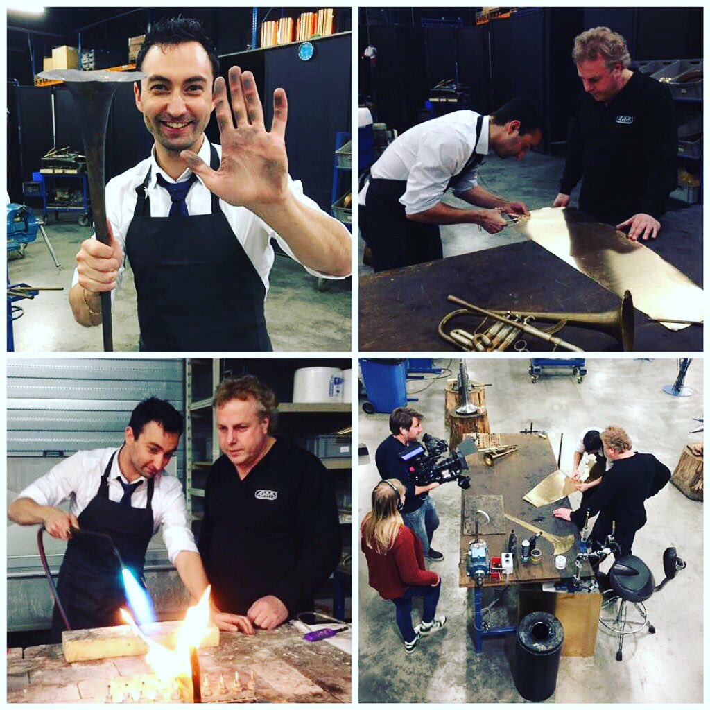 Adams Brass on a Dutch TV show... Miel crafting the Sound of Quality! #AdamsBrass