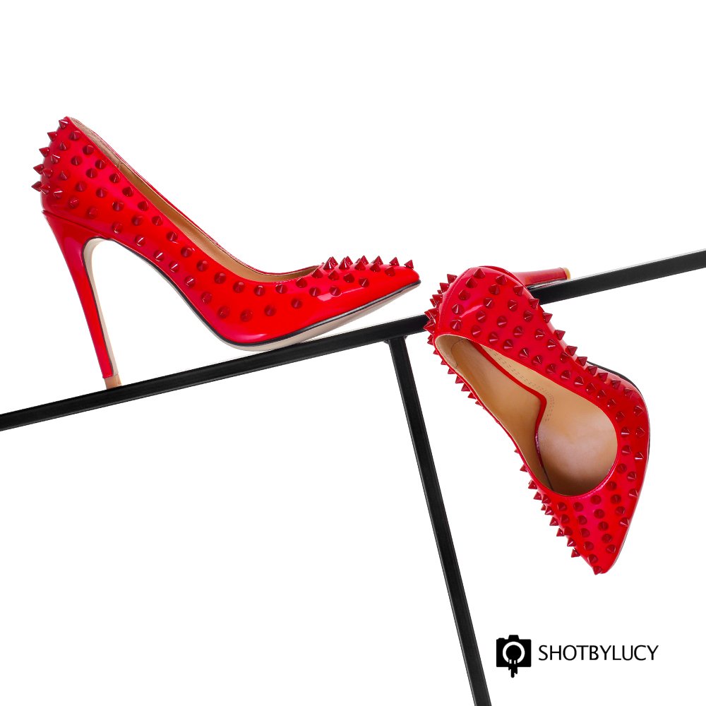 ShotByLucy's tweet photo. Look at these BELTERS we've been shooting for @misshues #shoes #productphotography by https://t.co/kXH7KpWivF #red #spikes #love https://t.co/yi8Uaxj7bF