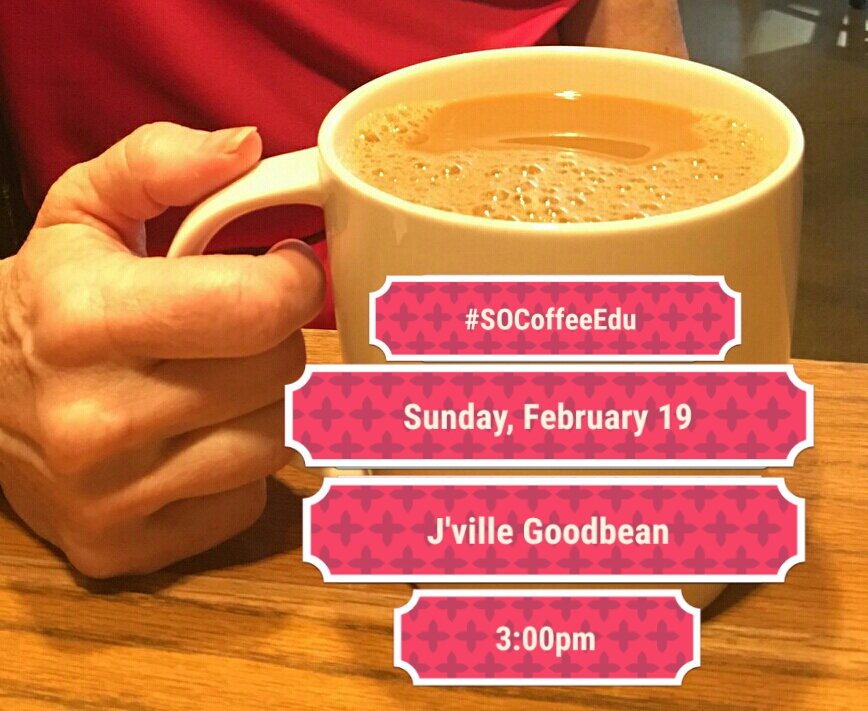 LeachTeach4's tweet photo. This Sunday! #SOCoffeeEdu at GoodBean in J'ville, casual education conversation :-) #soxplap #OrEdChat @tishrich @Mrsmaulsby @carocampbell1 https://t.co/KavVVrWrPb