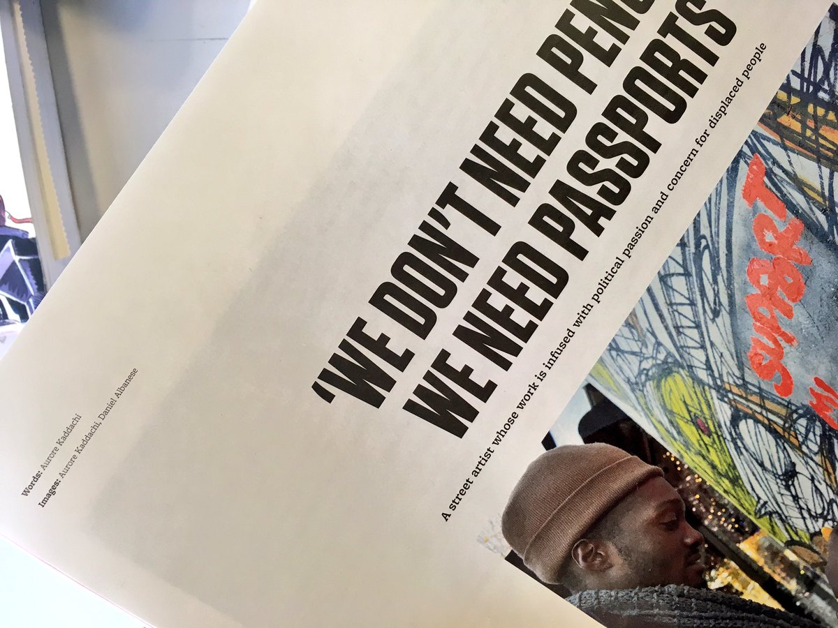 Thanks <a href="/Deanio_X/">Deanio X</a> again for taking the time to speak to me. Article is also on print for @ArtefactLCC #streetart #RefugeesWelcome #freedom