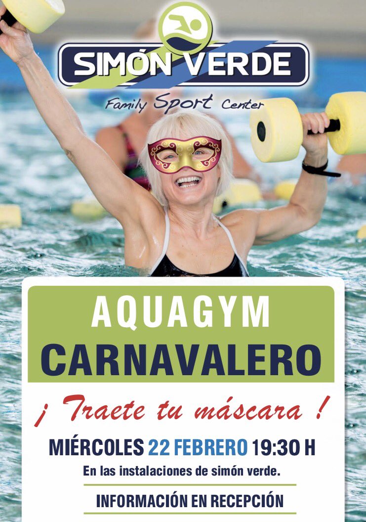 ¿Te has dado cuenta de que sólo queda una semana para el aquagym carnavalero? 😏🎉🤡