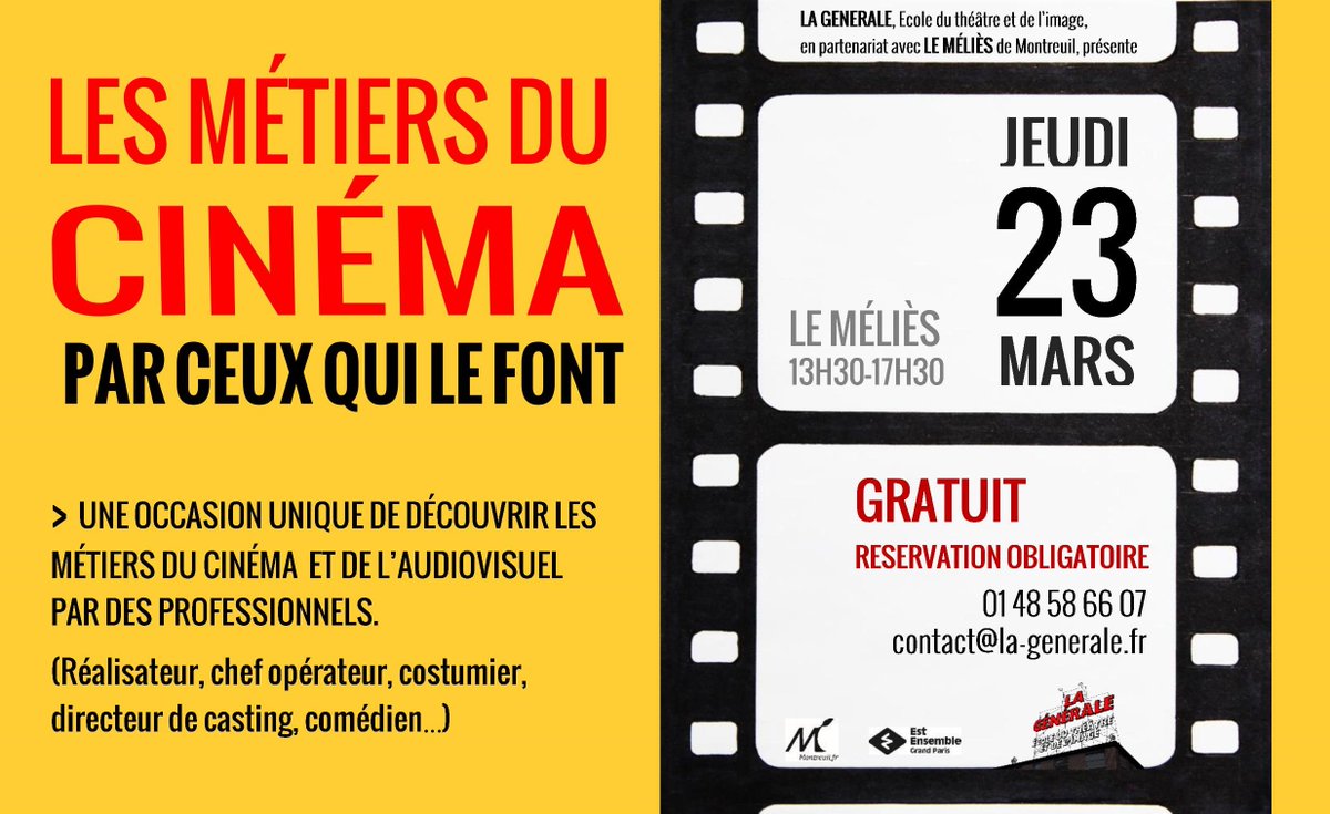 RDV le 23/03 au Méliès pour rencontrer les professionnels du #Cinéma.
à #Montreuil