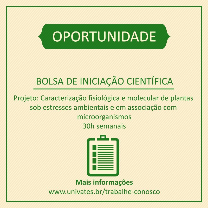 Biomed_Univates's tweet photo. Oportunidade de Bolsa de Iniciação Científica! :D Mais informações: https://t.co/bgISfmjlgj https://t.co/Cun4oFvR0j