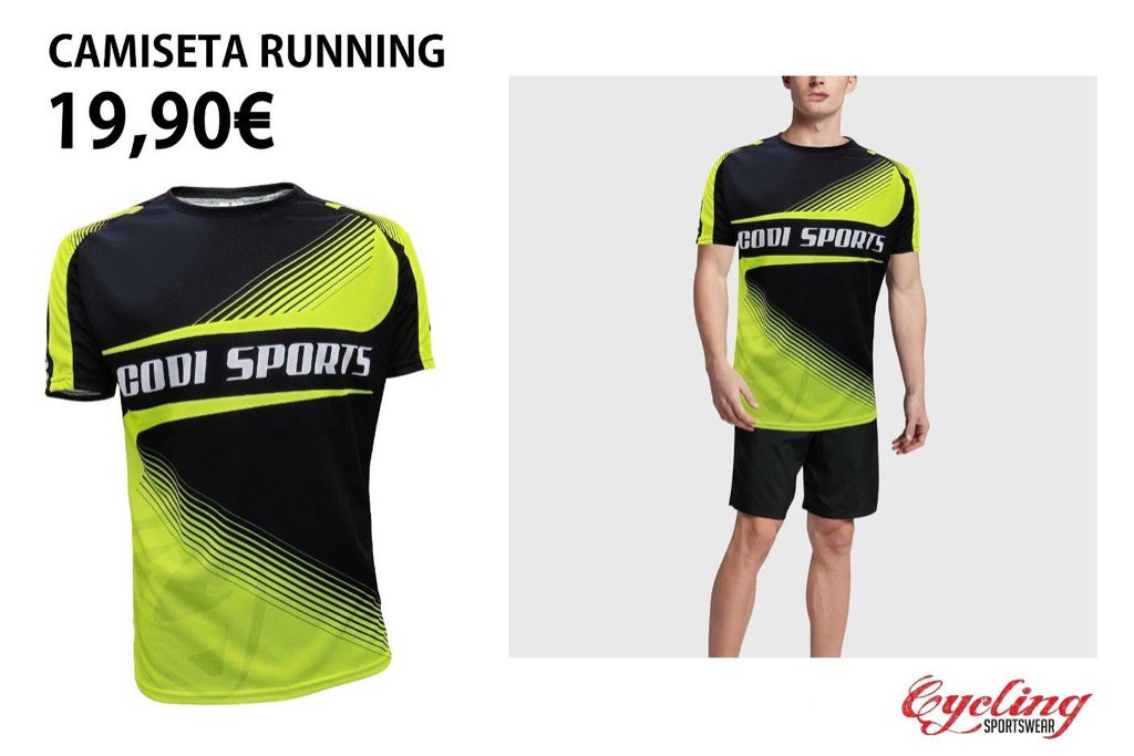 CyclingSW's tweet photo. La #camiseta #running #Codisports hará tus #entrenamientos más llevaderos. Comprar 👉 https://t.co/tHHE1lhjQk #runner https://t.co/2yb4n7Nf9c