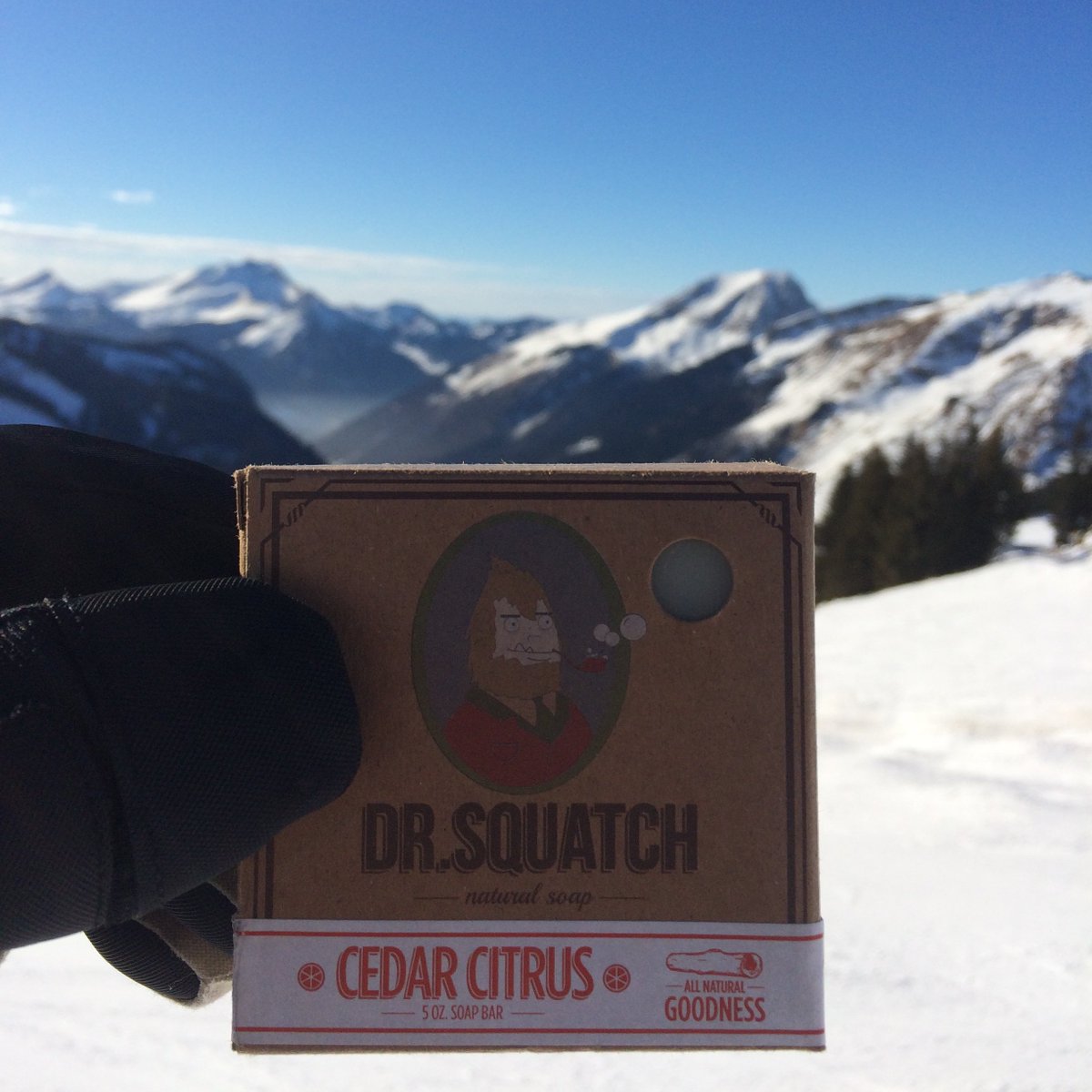 byJackTaylor's tweet photo. Dr. Squatch in the Alps @DrSquatchSoapCo #PortesDuSoleil #FrenchAlps #SwissAlps #Ski #Snowboard https://t.co/QWi3iSilZT