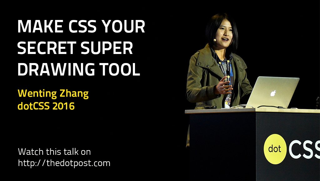 thedotpost's tweet image. New @dotCSS 2016 talk: Wenting Zhang @DesignJokes transforming a single div into a mustache icon! thedotpost.com/2016/12/wentin…