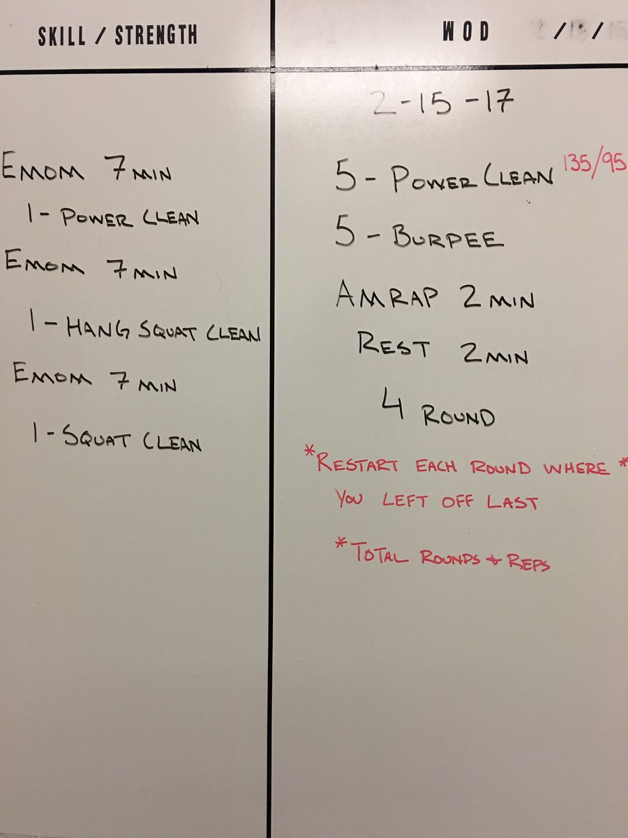 CrossfitPhit's tweet photo. WOD 2/15/17 https://t.co/DDkmQff4xO