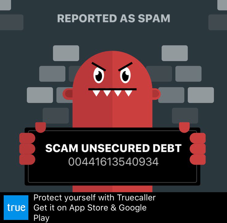 JasonDeeming's tweet image. Truecaller saved me from this spammer! Get protected now: truecaller.com #SpamShame sick of this calling me😡