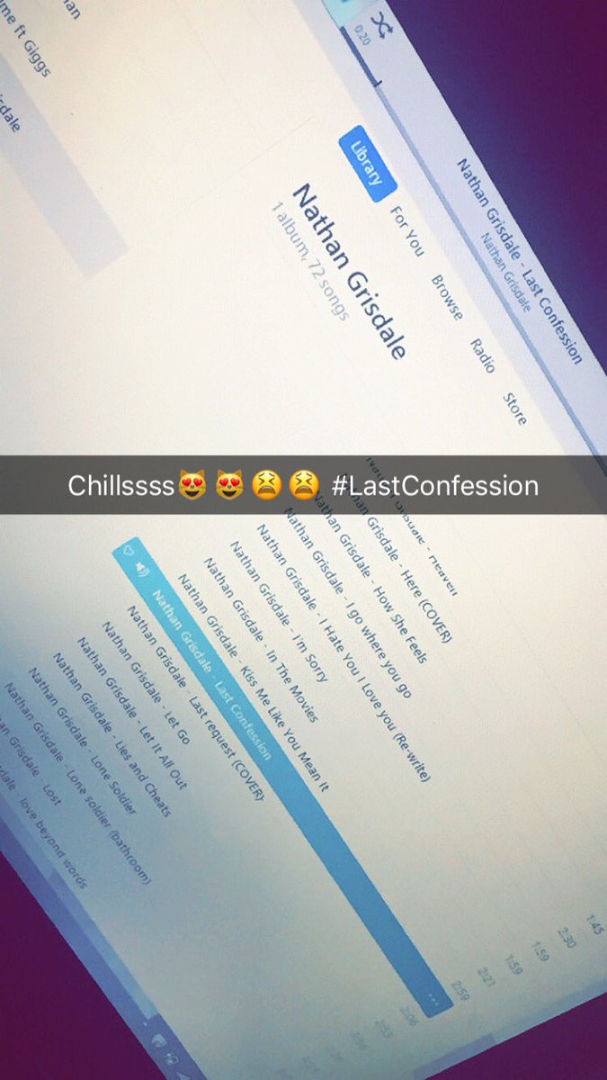 LouiseSrodzins1's tweet photo. This song gives me chillsss๐ป๐ป #LastConfession @NathanGrisdale https://t.co/muTcKahSom