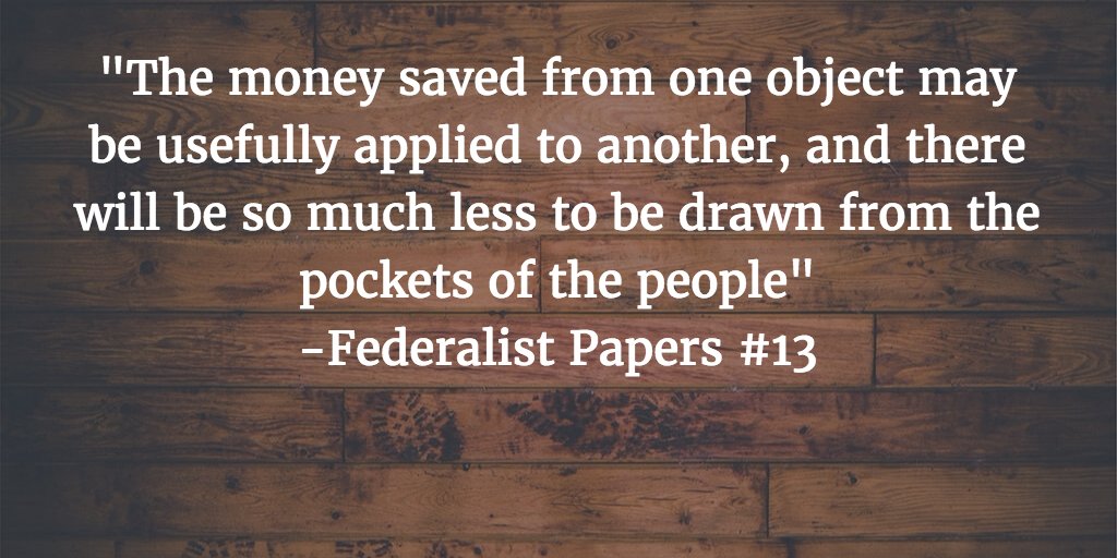 RootsofLiberty1's tweet image. "The money saved from one object may be usefully applied to another, and there will be so much less to be drawn from the pockets of people"