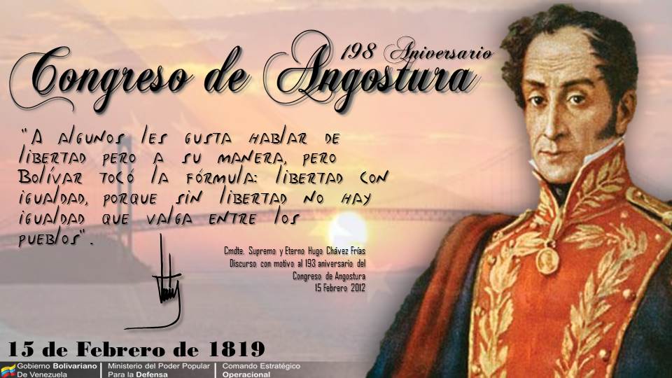 Independencia, libertad individual, soberanía popular e igualdad social son las bases de la filosofía política de nuestro Padre Libertador.