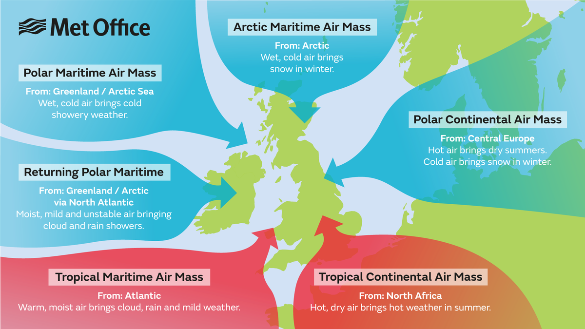 metoffice's tweet photo. Change to milder weather this week as we shift to a tropical maritime air mass https://t.co/7ne2IwTknw https://t.co/VdJJHlaDrA