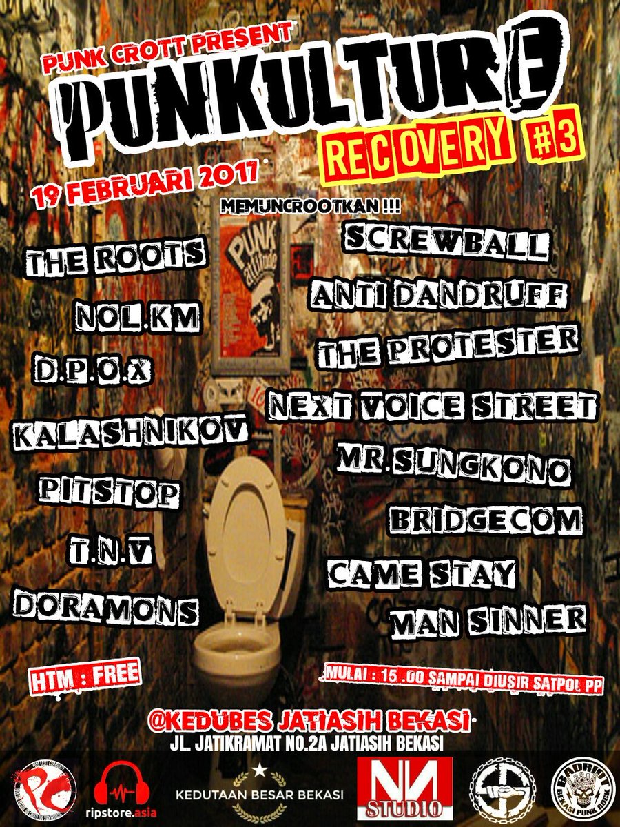 PUNKULTURE RECOVERY #3. Minggu 19 Februari 2017. @ Kedubes Jatiasih Bekasi. Open: 15.00. Free