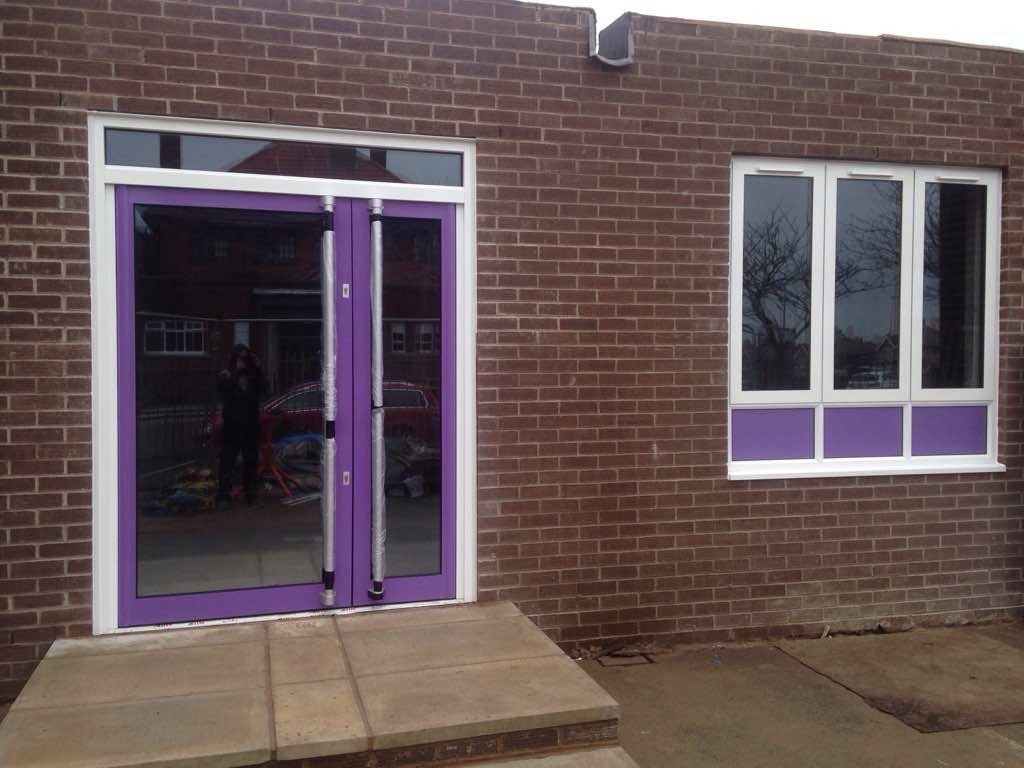 astrawindows's tweet photo. #aluminium door and window installed today in Blackpool . Purple looks good !!! @AluK_GB @Laura_AluK #northwest https://t.co/6BOtv47tpK