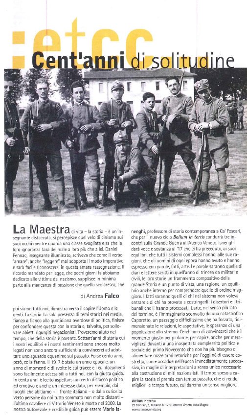 AteneoVeneto's tweet photo. 22.02> Torna #BELLUMINTERRIS #MarioIsnenghi racconta il 1917. #GrandeGuerra #Venezia @Centenario14_18 @IveserVenezia @CaFoscari https://t.co/jw9gp0cEC0