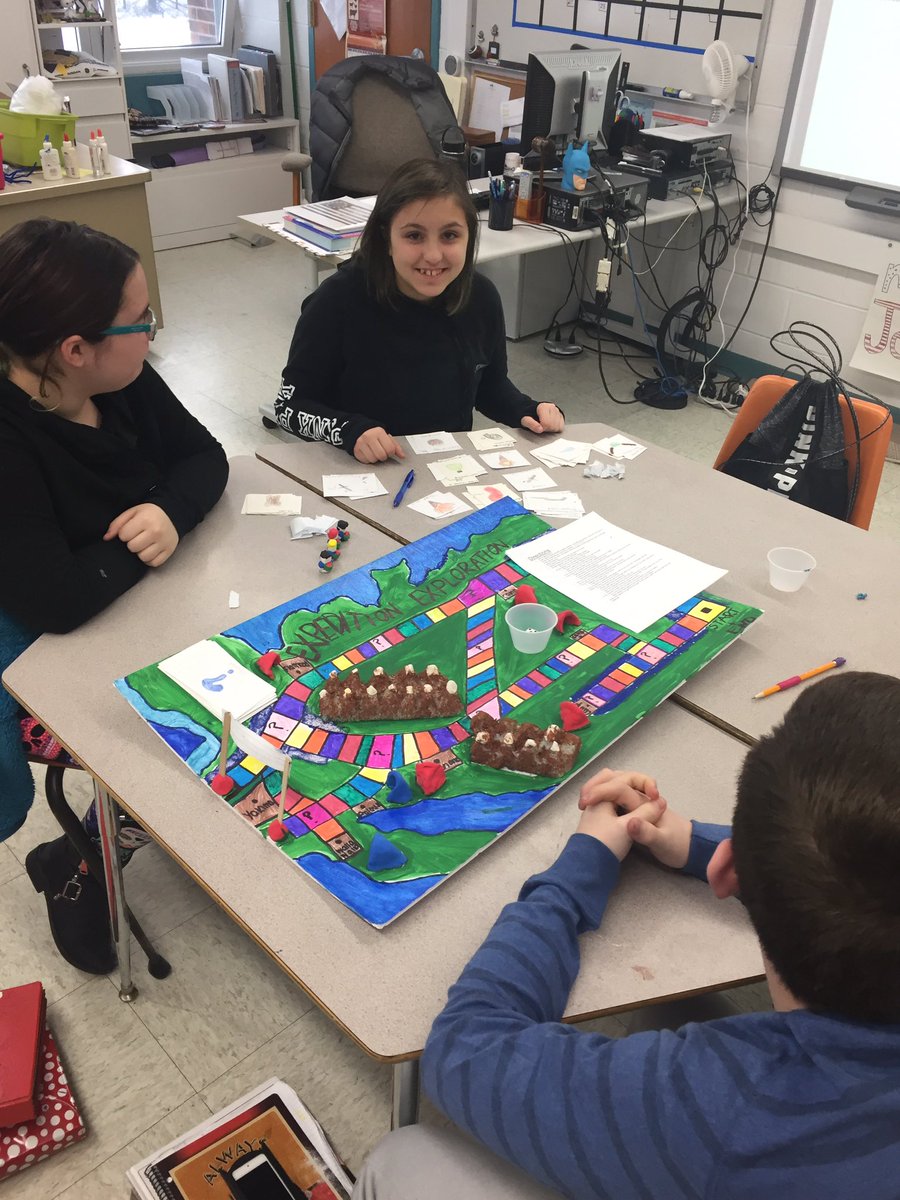 Finally it's game day! Section 4 having fun with Lewis and Clark board games