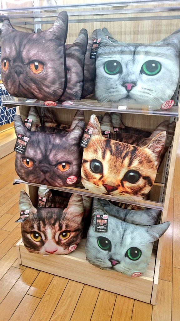 Minori セルフネイル ダイソーでみつけた猫クッション可愛い けど リアルでちょっと怖い