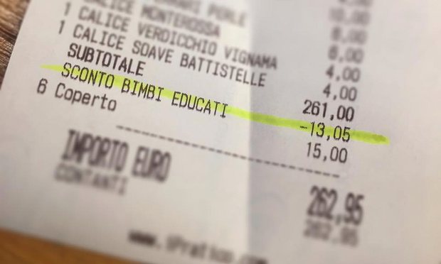 Italiaans restaurant geeft korting voor beleefde kinderen  snip.ly/dyjyo
😃