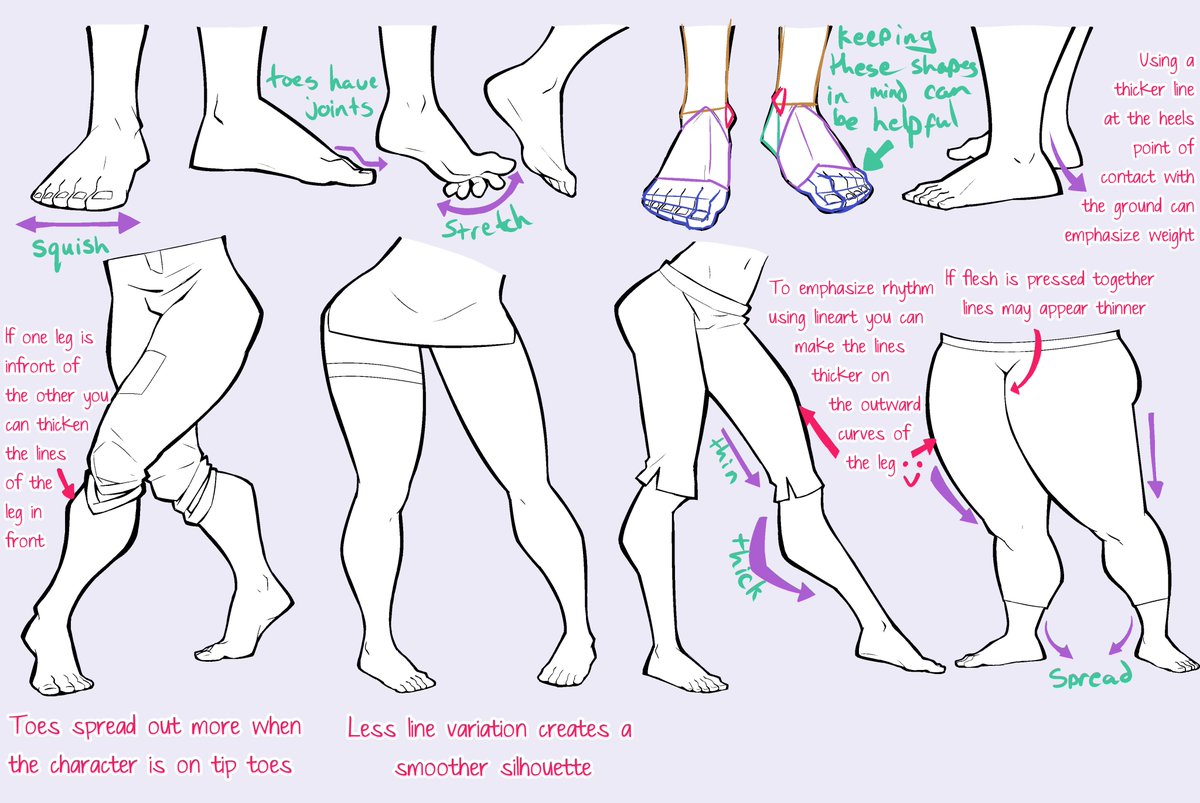 Binleymc's tweet photo. this is less of a tutorial and more just handy tips i like to keep in mind when drawing legs and feeties https://t.co/KwrEXPRAUK