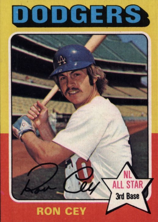 Happy Birthday to the PENGUIN - Ron Cey. Here he is on his best looking card. - 1975 Topps. 